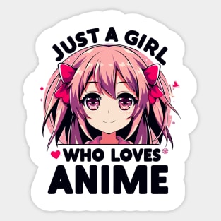 Anime Fanatic Pink-Haired Girl Design Sticker